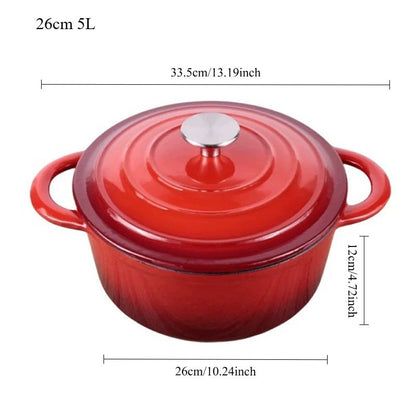 Enameled Cast Iron Dutch Oven Pot With Lid For Cooking And Bread Baking 10
