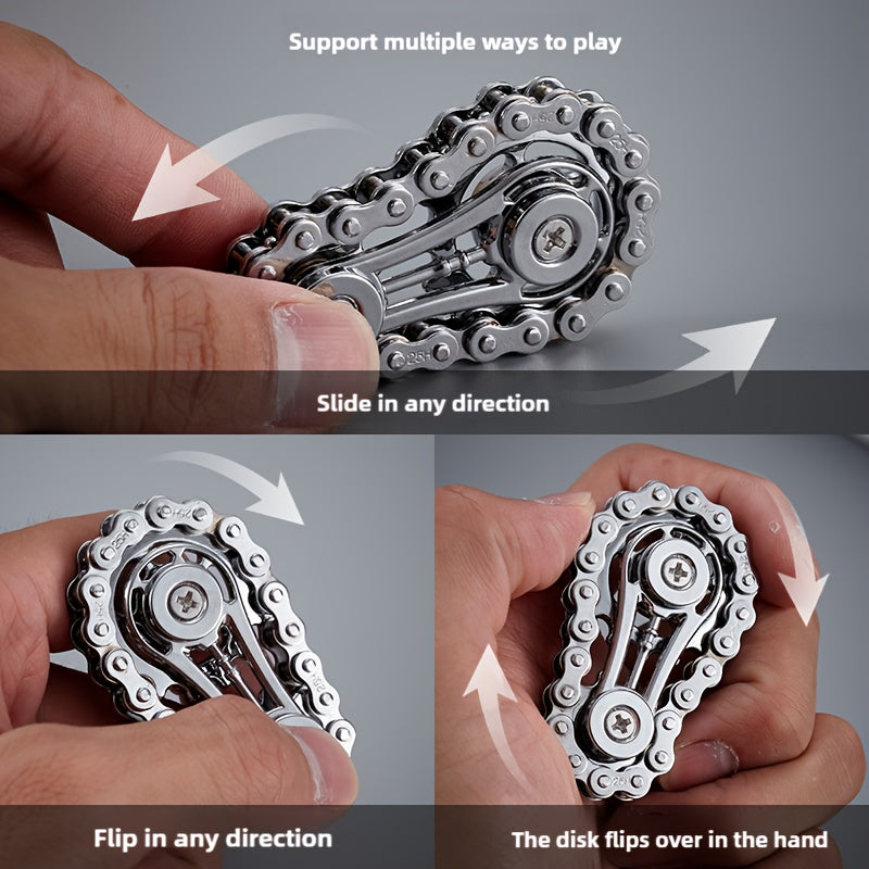 Fingertip Gyro Fidget Spinner Sprockets Flywheel EDC Spinner For Stress Relief Metal Bike Chains Fo 4
