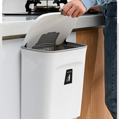 Hanging Trash Can With Lid Wall Mounted Kitchen Recycling Bin Large Capacity Dustbin For Bathroom C 3