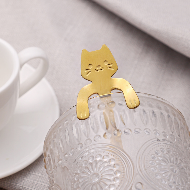 Mini Cute Cat Coffee Spoon Stainless Steel Teaspoon Dessert Snack Scoop Ice Cream Milk Children Spo 4