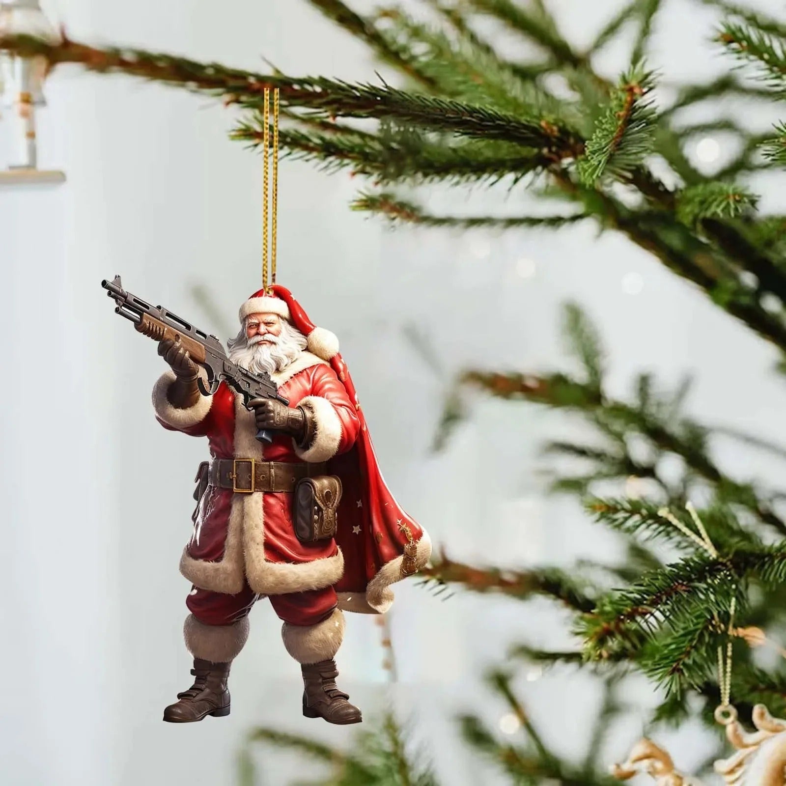 Acrylic Santa Pendant Christmas Ornament For Home Office Decor 7