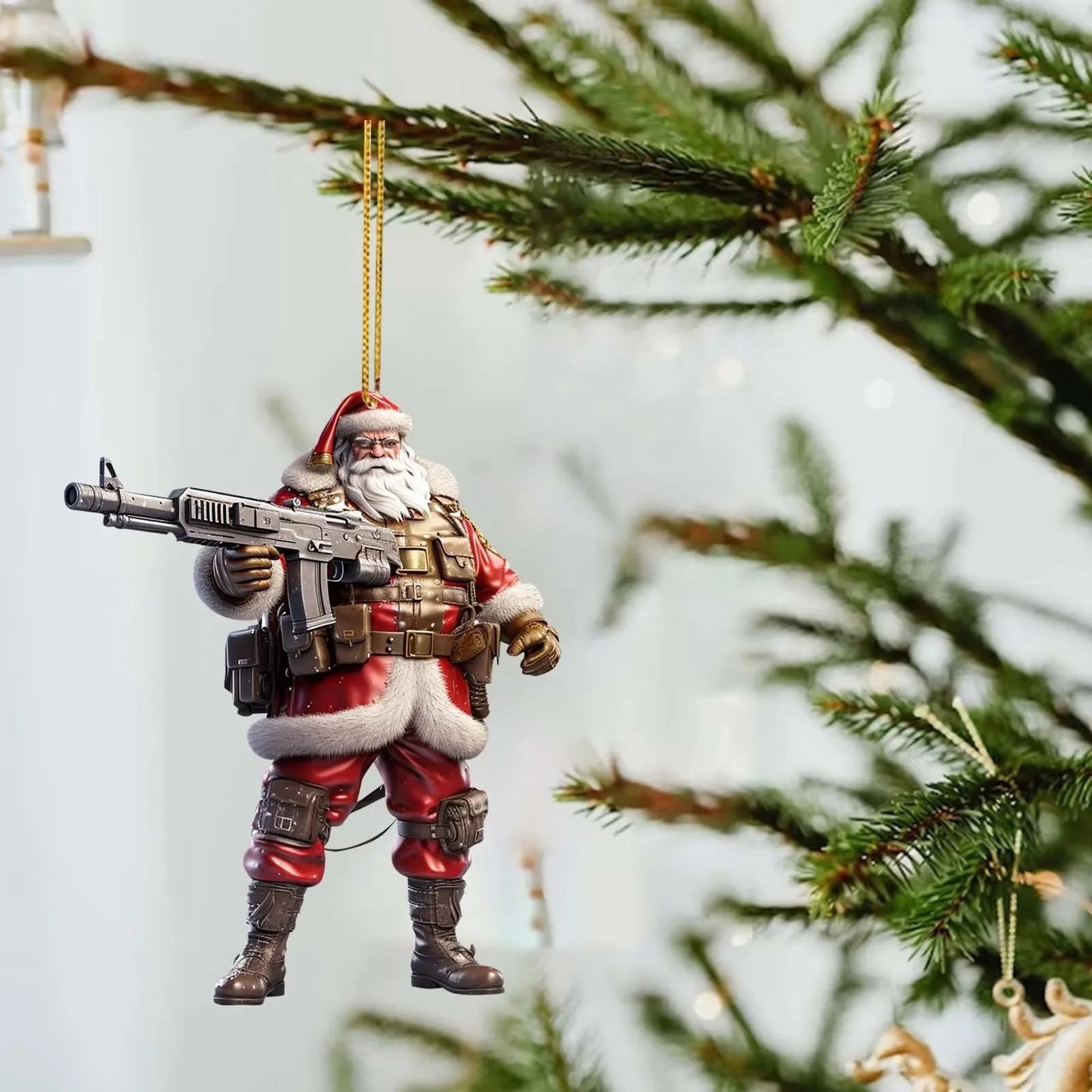Acrylic Santa Pendant Christmas Ornament For Home Office Decor 5