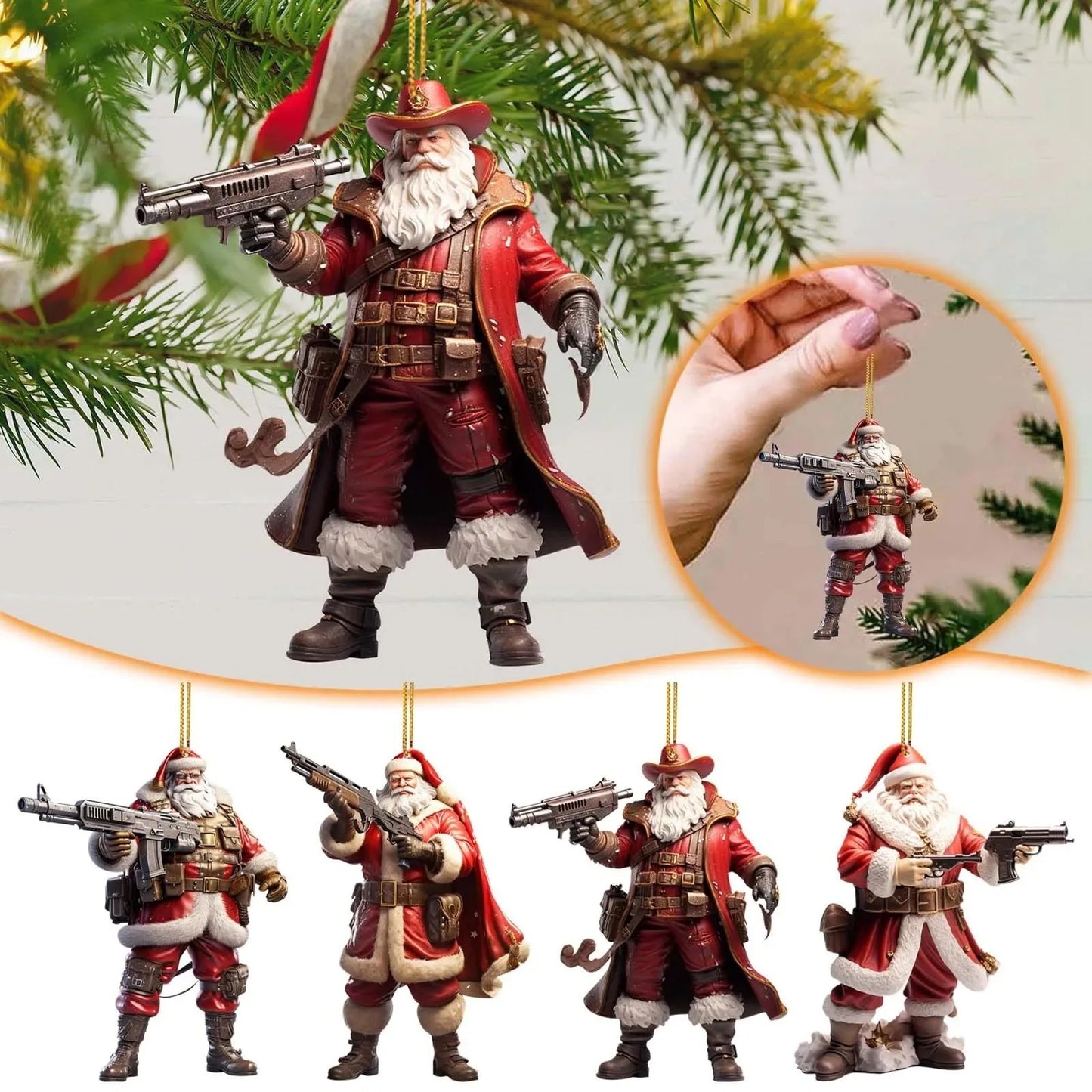 Acrylic Santa Pendant Christmas Ornament For Home Office Decor 8