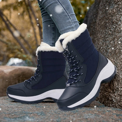 Women Snow Boots Waterproof Fur Wedges Platform Ankle Boots Nonslip Winter Thigh High Warm Shoes Fo 3