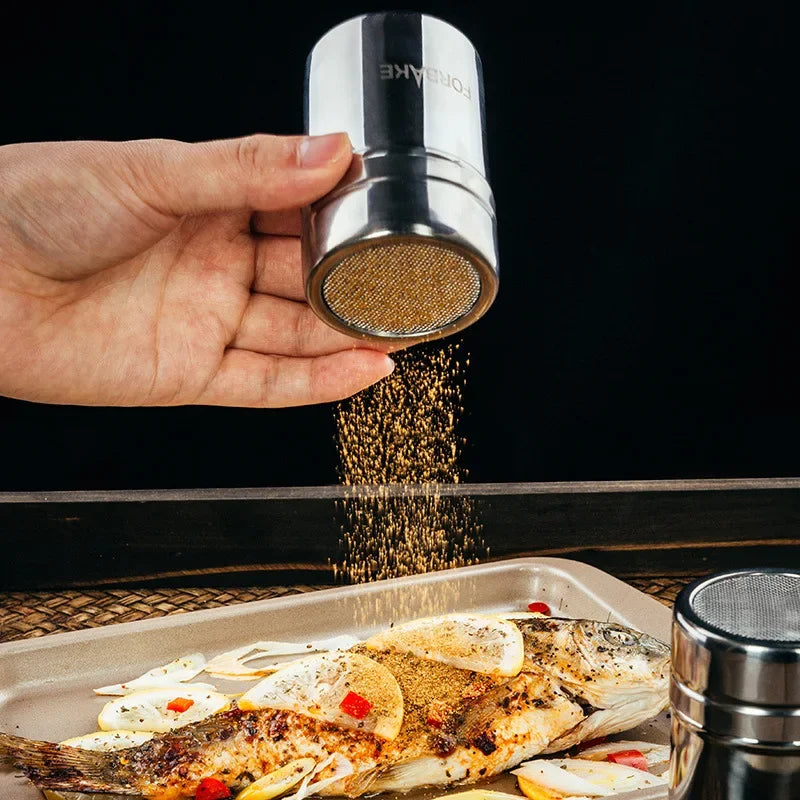 Stainless Steel Powder Sprinkler Dust Cover  Kitchen Powder Distributor Cocoa Cinnamon Sugar Season 2