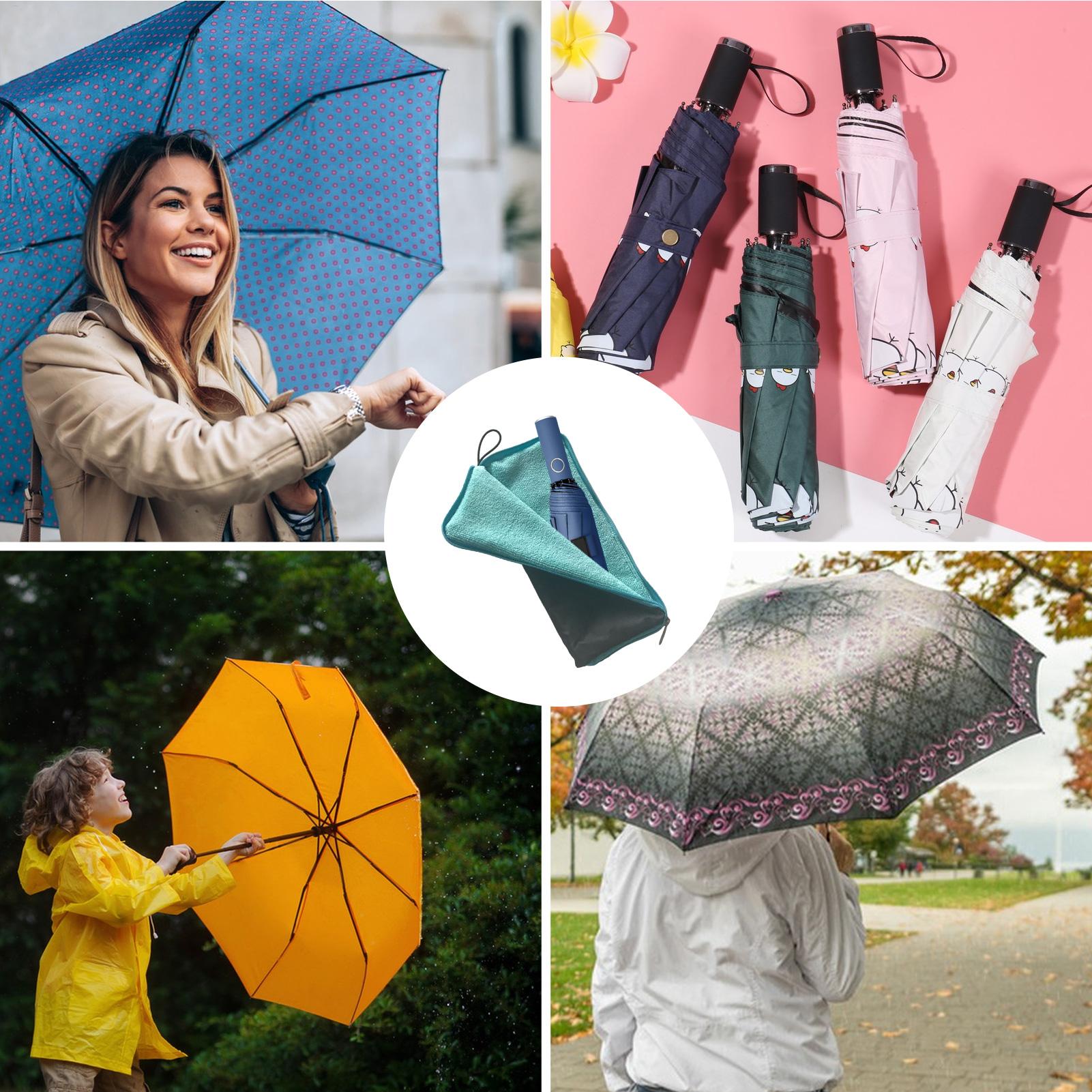 Chenille Outdoor Umbrella Storage Bag, Quick-Drying Super Absorbent Cover with Zipper for Umbrellas