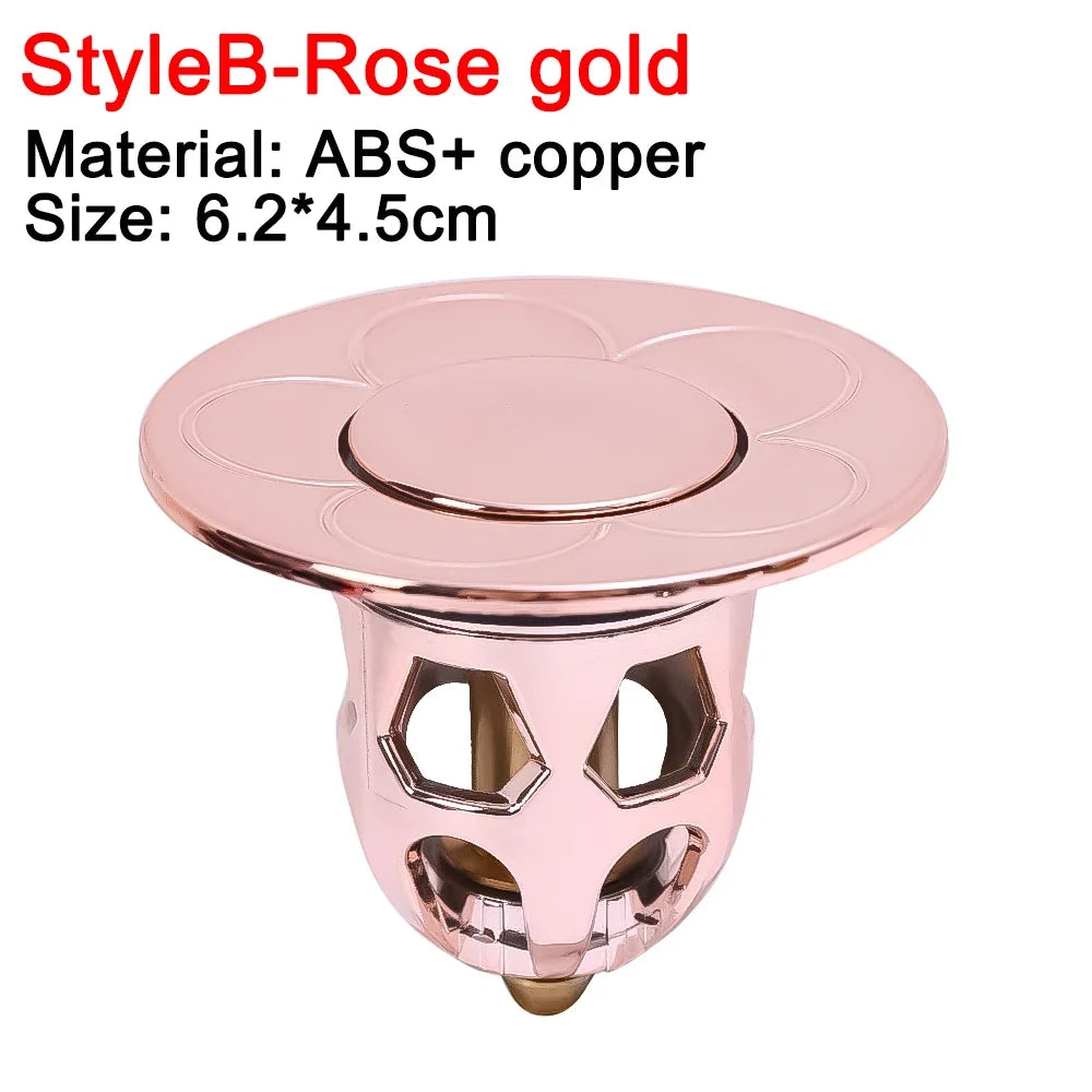 Bathroom Drain Cover PopUp Drain Stopper Hair Catcher Basin Filter Valve 8