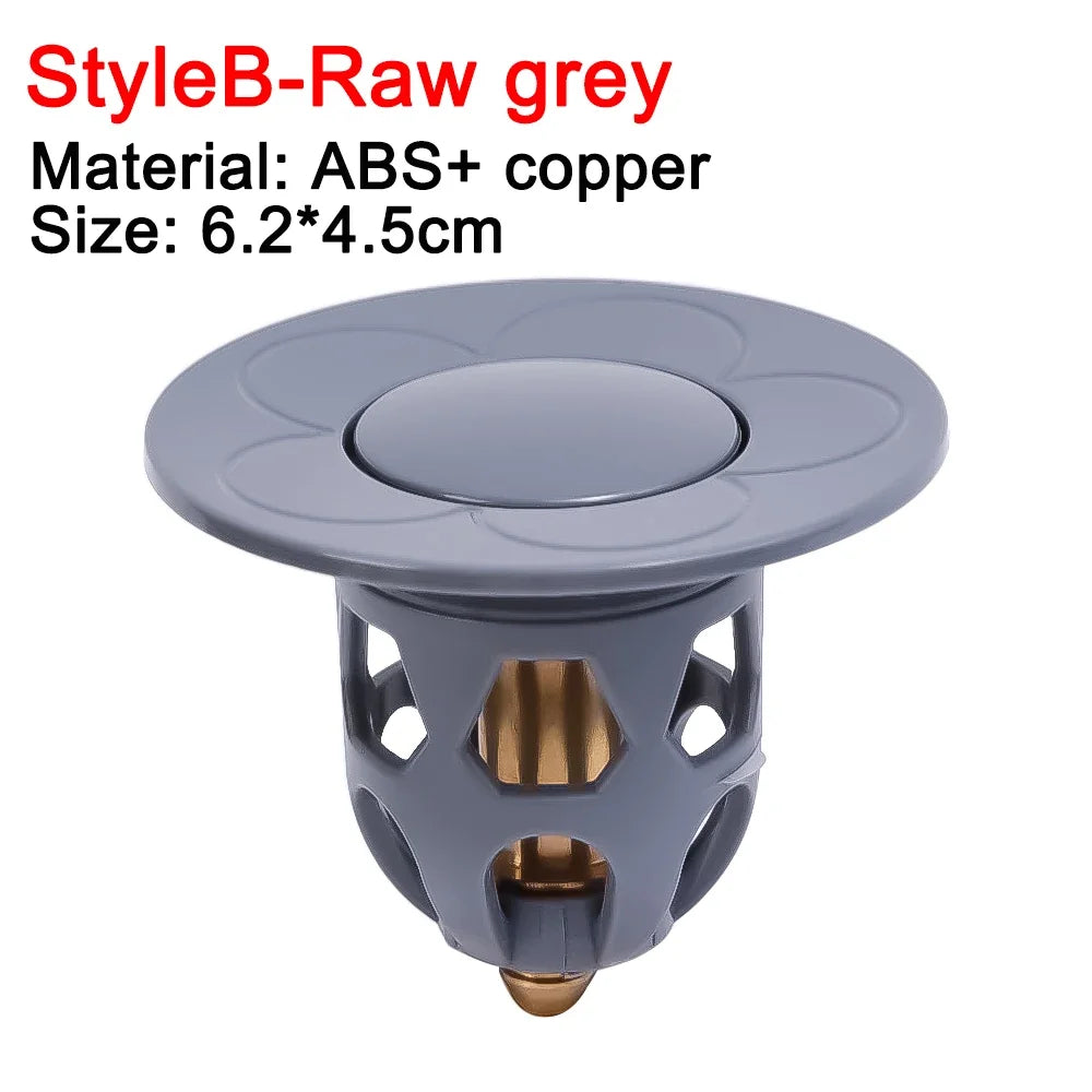 Bathroom Drain Cover PopUp Drain Stopper Hair Catcher Basin Filter Valve 9