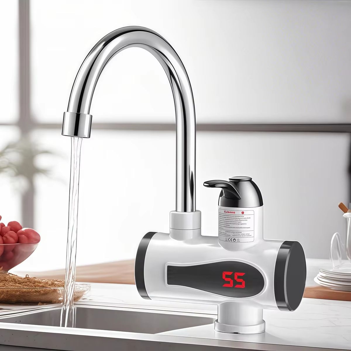 Instant Hot Water Faucet Heater, Electric Kitchen Water Heater Tap, Tankless Instantaneous Water Heater
