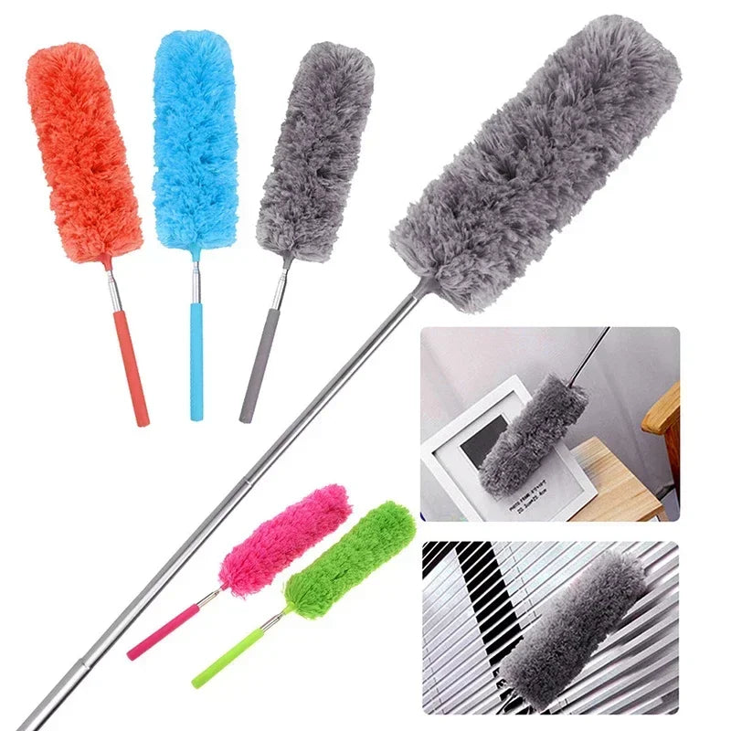 Telescopic Feather Duster, Lightweight Extendable Dust Cleaning Brush for Furniture, Car, Air Conditioner, Home Cleaning