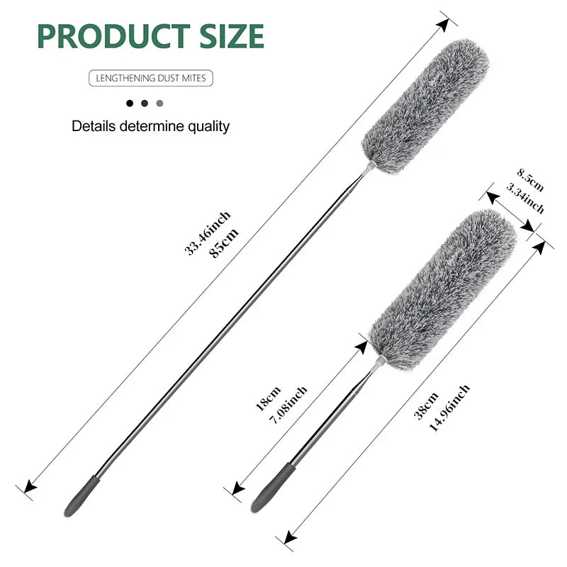 Telescopic Feather Duster Lightweight Extendable Dust Cleaning Brush For Furniture Car Air Conditio 5