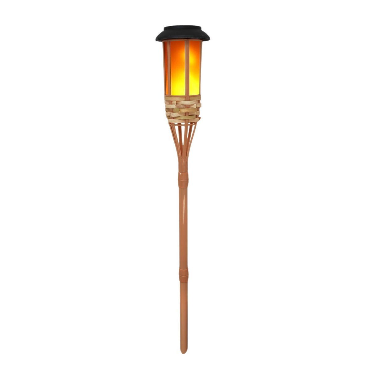 Outdoor Solar Flickering Flame Torch Light Waterproof Bamboo Patio Pathway Decor Landscape Lawn Lig 5