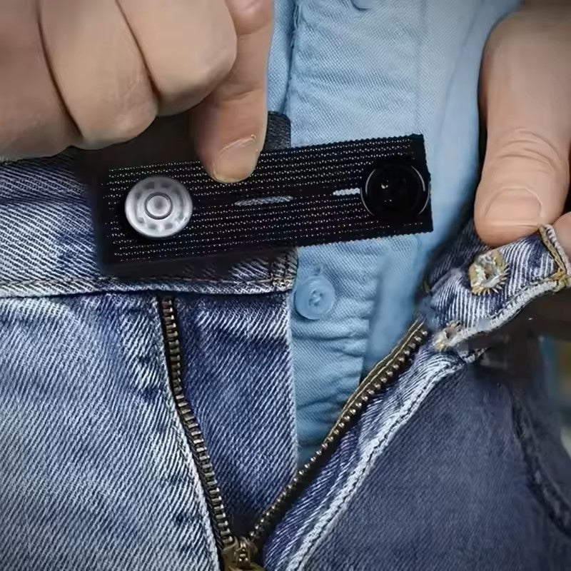 Pant Extender Belt Unisex Waist Band for Tight Trousers, Jeans, Skirts, Maternity Button Hooks