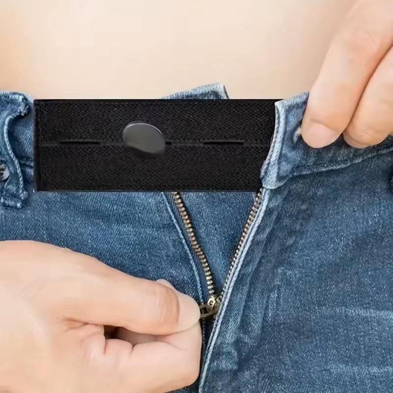 Pant Extender Belt Unisex Waist Band for Tight Trousers, Jeans, Skirts, Maternity Button Hooks