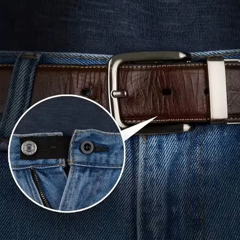 Pant Extender Belt Unisex Waist Band for Tight Trousers, Jeans, Skirts, Maternity Button Hooks
