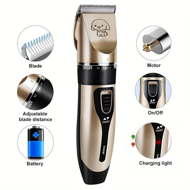 Electric Pet Hair Trimmer Kit, Precision Clippers for Professional Grooming, Perfect for Dogs and Cats at Home