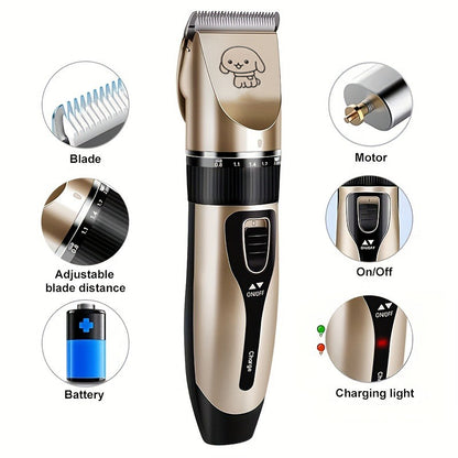 Electric Pet Hair Trimmer Kit, Precision Clippers for Professional Grooming, Perfect for Dogs and Cats at Home