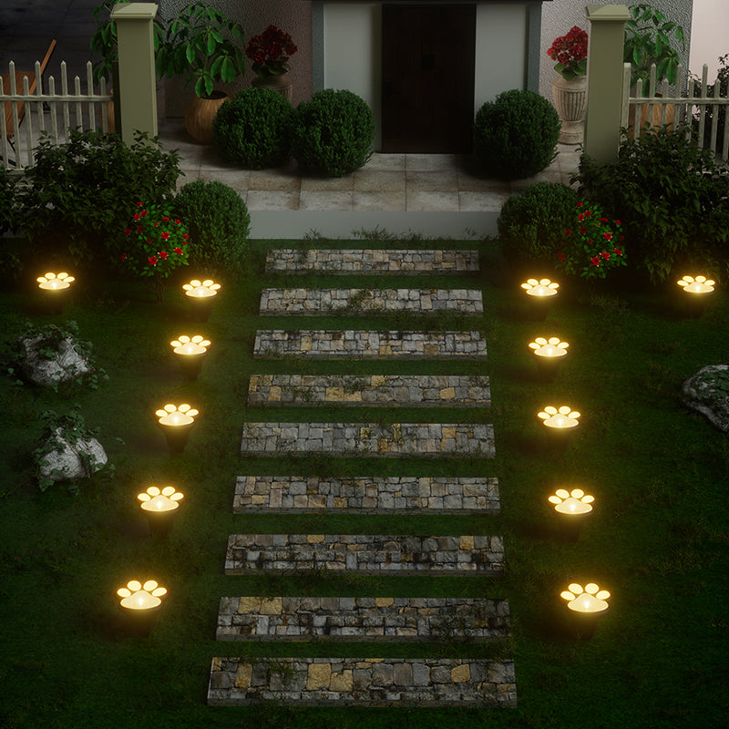 Waterproof Outdoor LED Solar Light Cat Animal Paw Print Garden Path Lamp for Lawn Decor