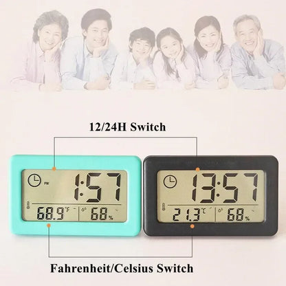 Mini Digital Clock With Temperature And Humidity Portable Desk Clock Electronics Thermometer Hygrom