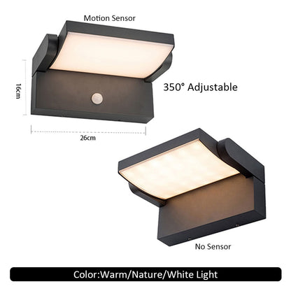 LED Outdoor Wall Light, Waterproof Motion Sensor Wall Lamp for Home Balcony