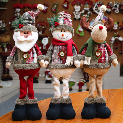 Santa Claus Snowman Elk Doll Plush Ornaments New Big Christmas Tree Decorations Wedding Party Suppl 8
