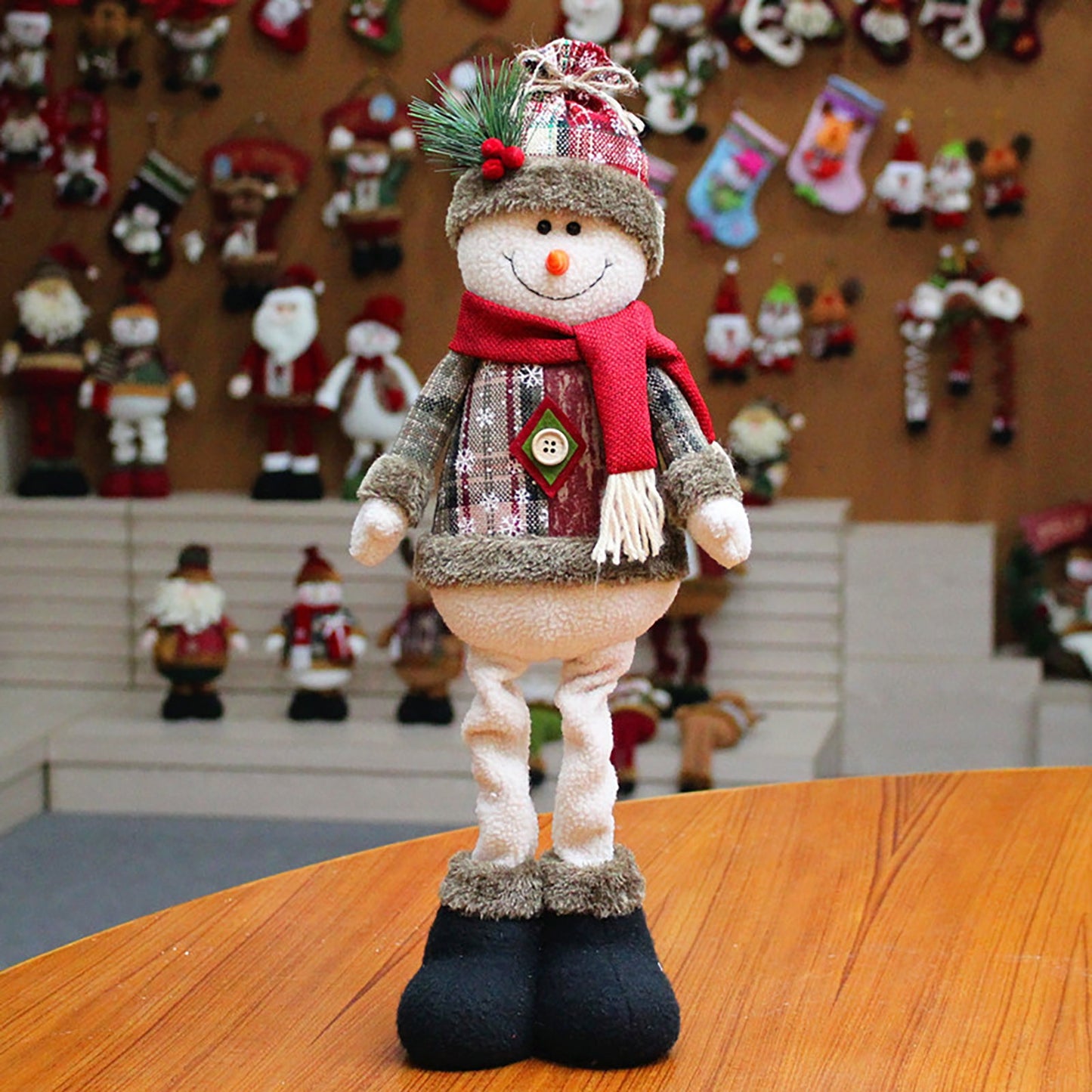 Santa Claus Snowman Elk Doll Plush Ornaments New Big Christmas Tree Decorations Wedding Party Suppl 4