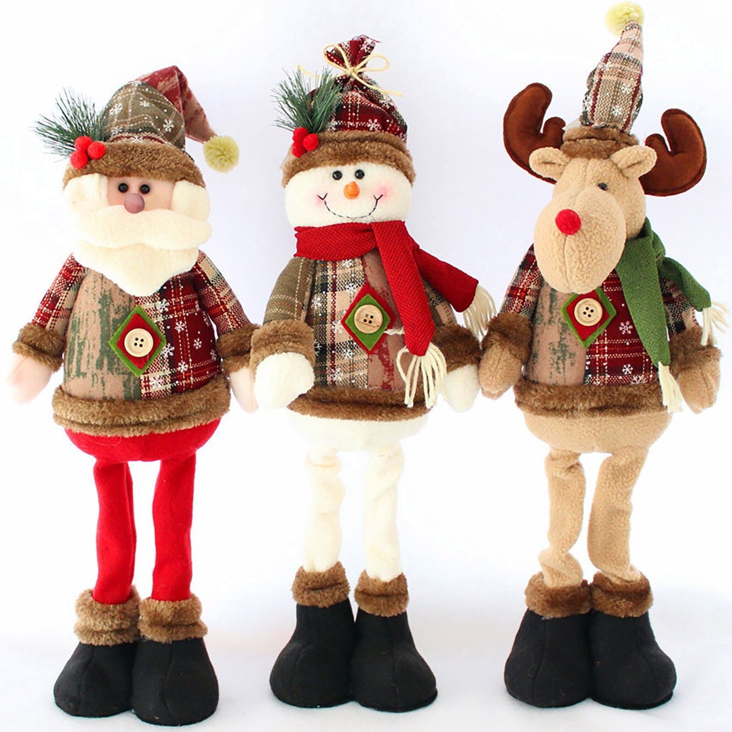 Santa Claus Snowman Elk Doll Plush Ornaments New Big Christmas Tree Decorations Wedding Party Suppl 6