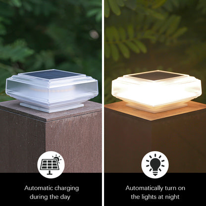 Outdoor Pillar Cap Lights Waterproof LED Solar Post Light For Fence Deck Column Lamp Garden Yard 3
