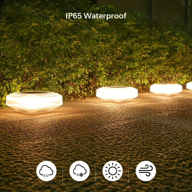 Outdoor Pillar Cap Lights Waterproof LED Solar Post Light For Fence Deck Column Lamp Garden Yard 4