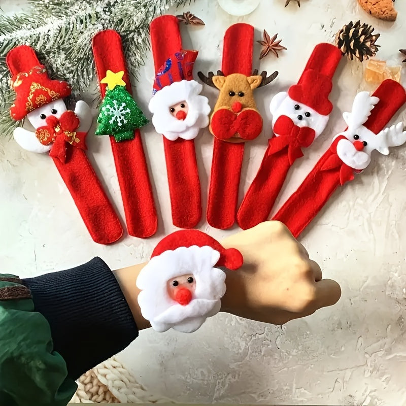 Christmas Clapping Bracelets Set, Snowman, Reindeer, Bear, Holiday Party Gifts and Decorations