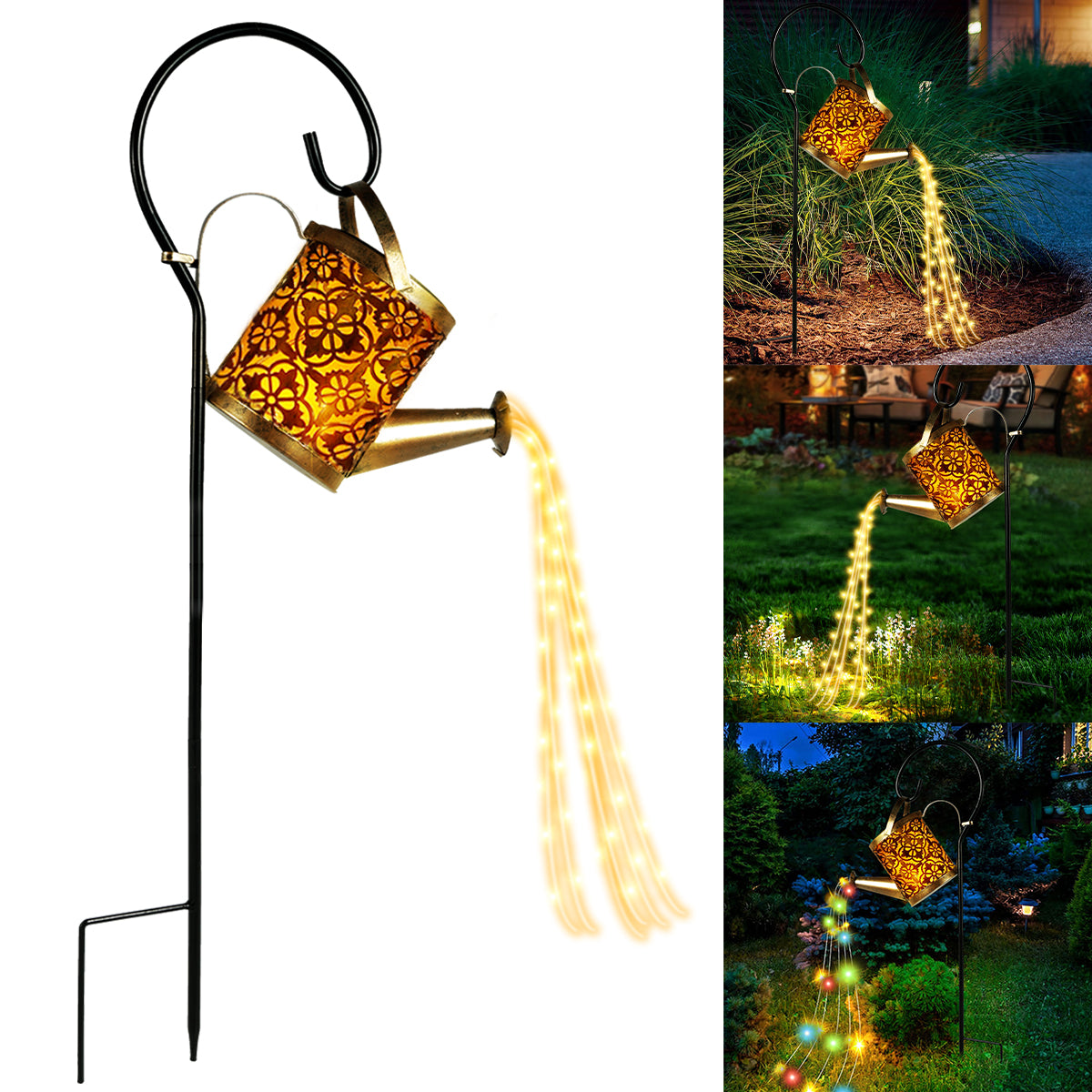 LED Solar Watering Can Light, Waterproof Kettle String Lamp, Hanging Solar Lantern for Outdoor Garden Decor