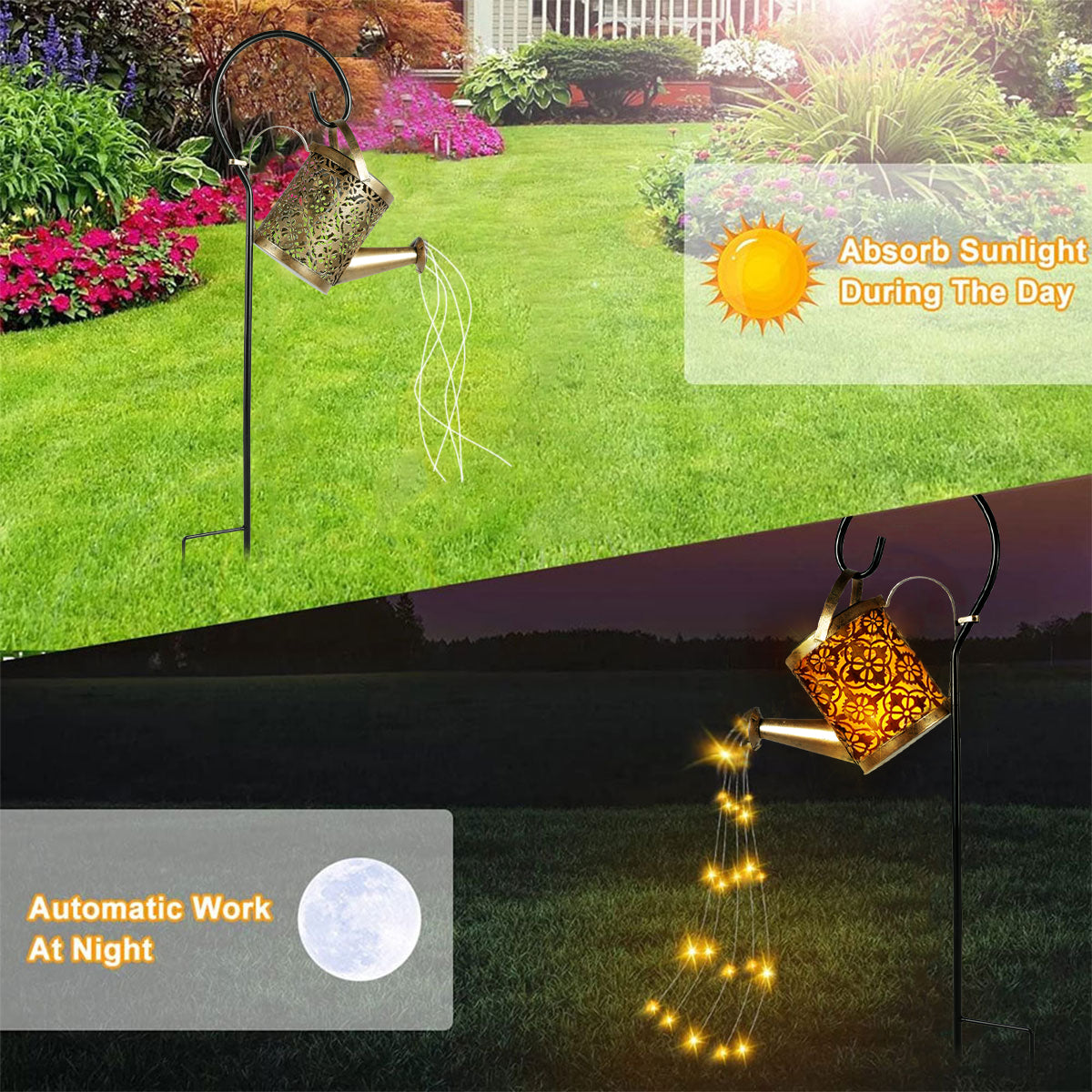 LED Solar Watering Can Light, Waterproof Kettle String Lamp, Hanging Solar Lantern for Outdoor Garden Decor