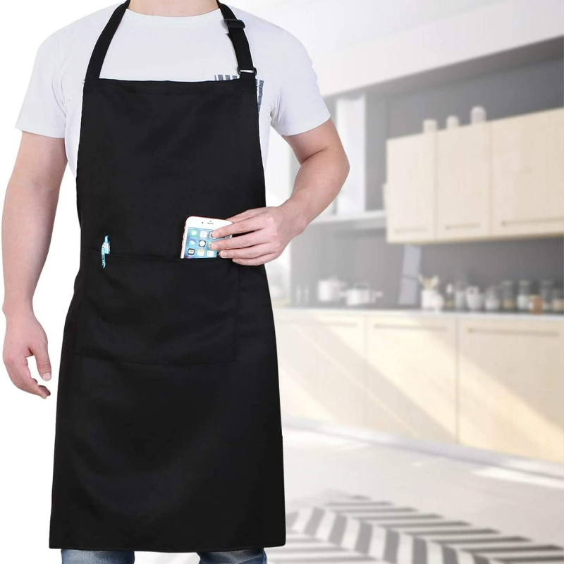 Stylish Kitchen Aprons for Men and Women, Chef Work Apron for Grill, Beauty, Bar, Shop, Cafes, Household and Nail Studio