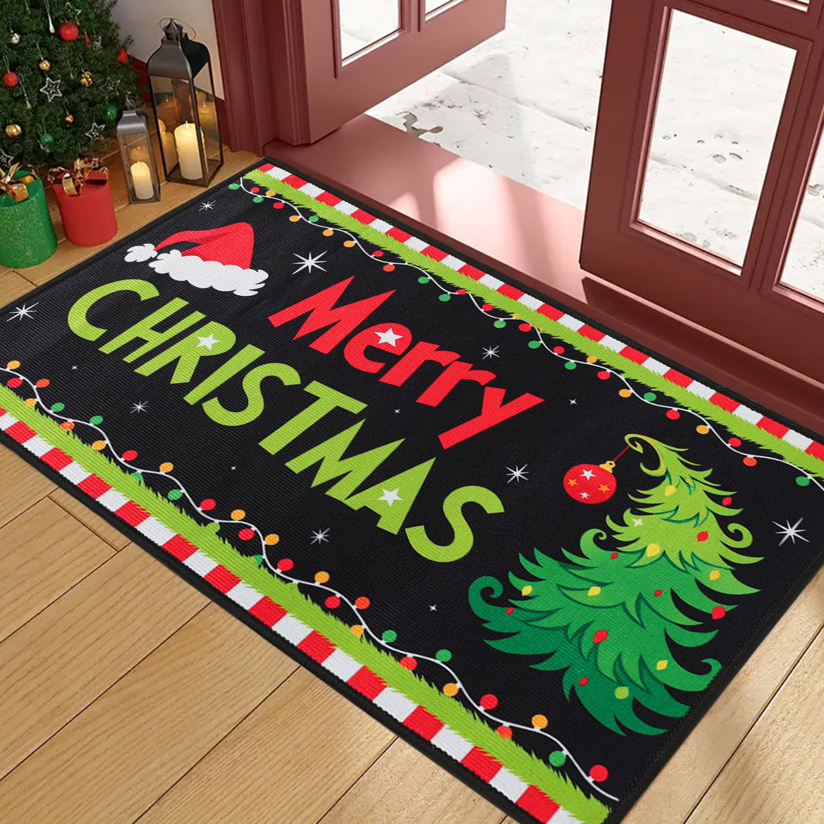 Outdoor Christmas Welcome Doormat, Merry Christmas Decoration for Home, Navidad Xmas Ornament, New Year Gifts