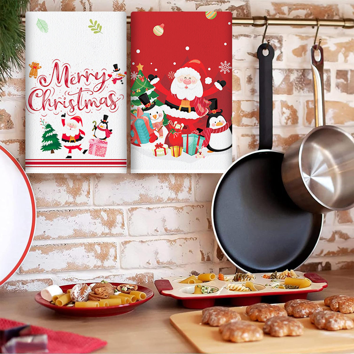 Merry Christmas Party Decoration, Xmas Santa Claus Dish Towel, Navidad Natal New Year Gift, Christmas Kitchen Towels