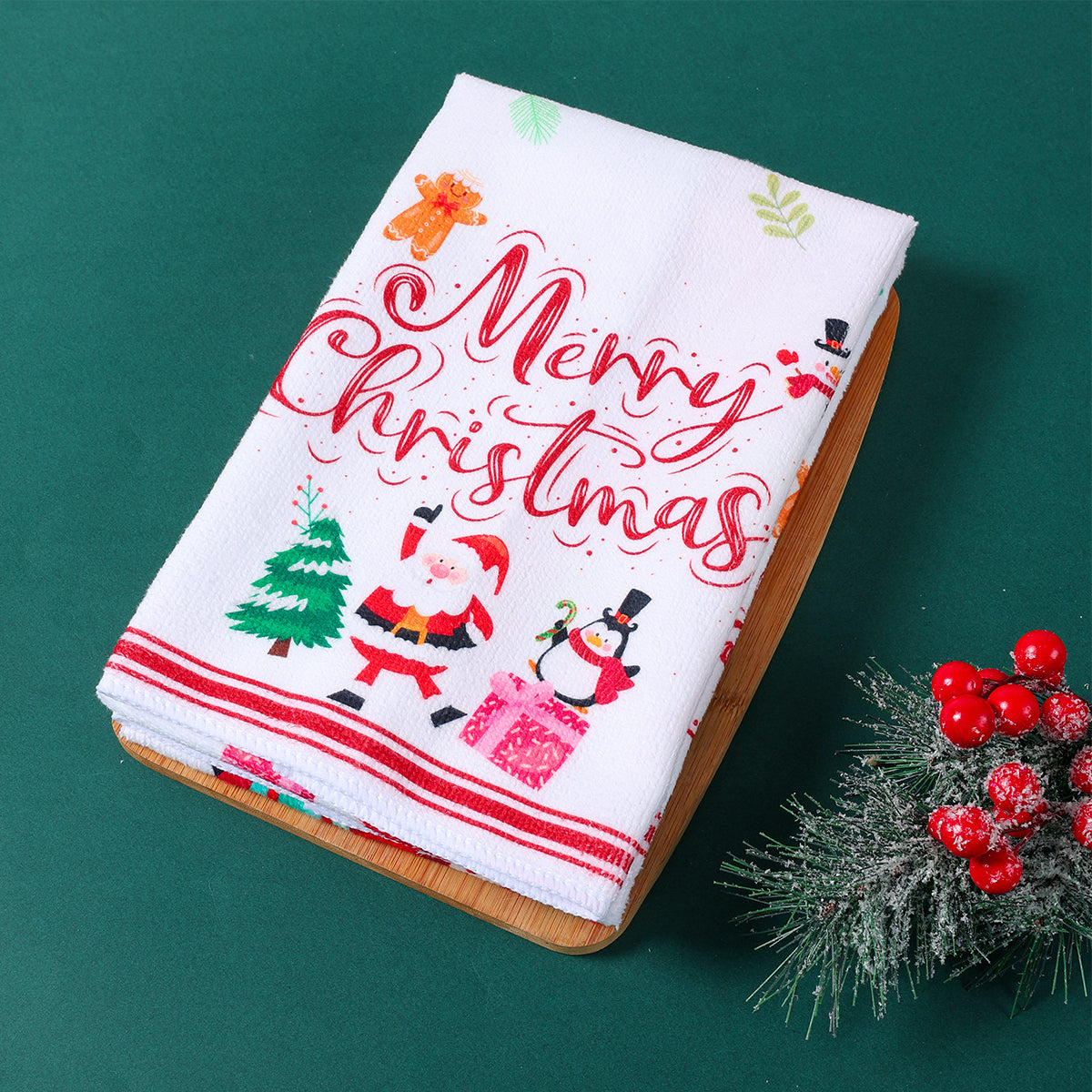 Merry Christmas Party Decoration Xmas Santa Claus Dish Towel Navidad Natal New Year Gift Christmas  2