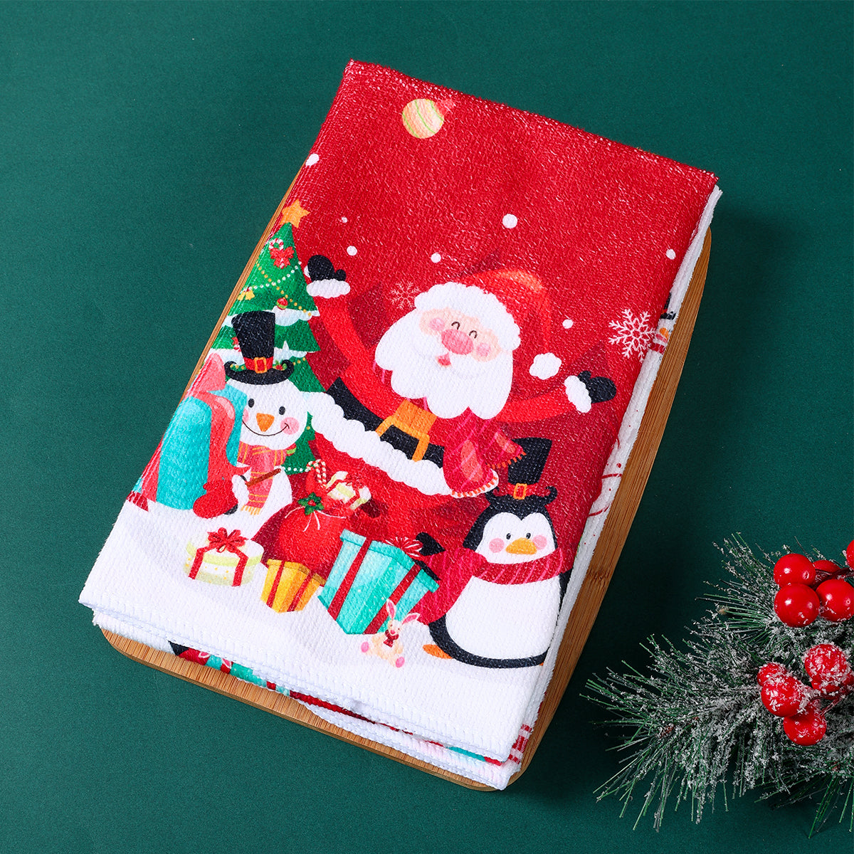 Merry Christmas Party Decoration Xmas Santa Claus Dish Towel Navidad Natal New Year Gift Christmas  3