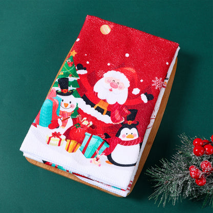 Merry Christmas Party Decoration Xmas Santa Claus Dish Towel Navidad Natal New Year Gift Christmas  3