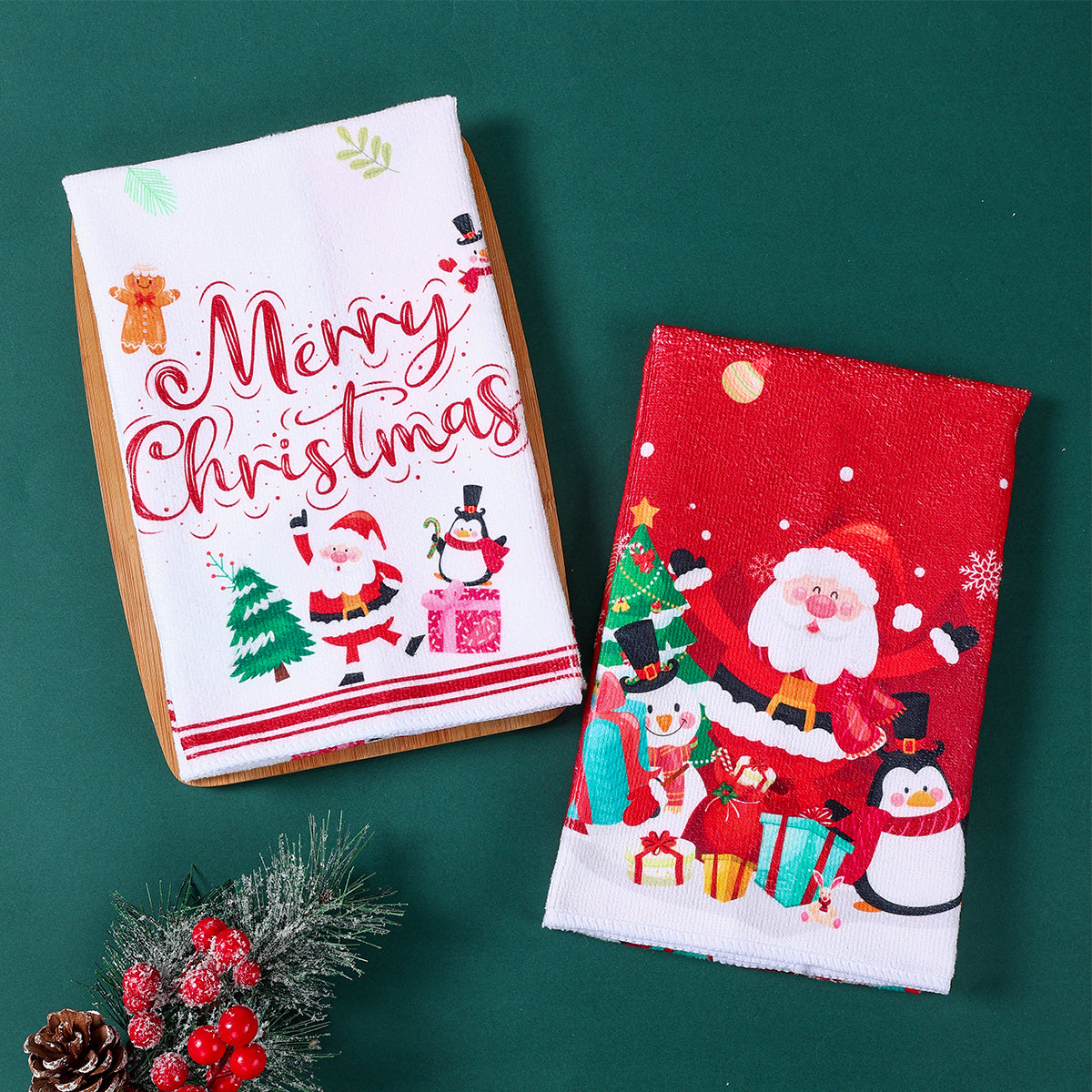 Merry Christmas Party Decoration Xmas Santa Claus Dish Towel Navidad Natal New Year Gift Christmas  4