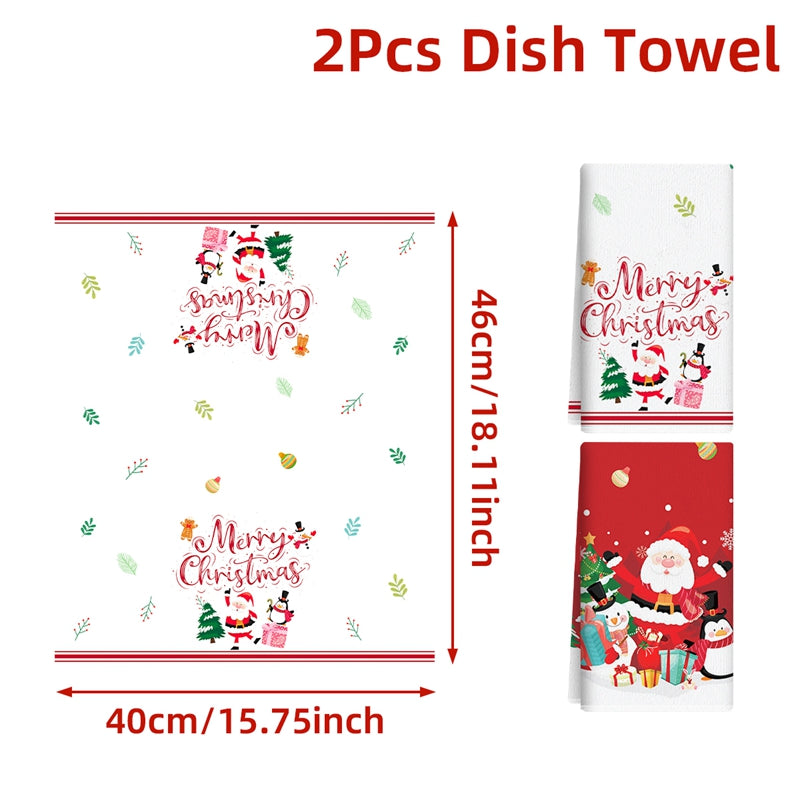 Merry Christmas Party Decoration Xmas Santa Claus Dish Towel Navidad Natal New Year Gift Christmas  6