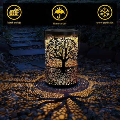Vintage Metal LED Hanging Solar Lantern Waterproof Big Tree Garden Yard Lights 2