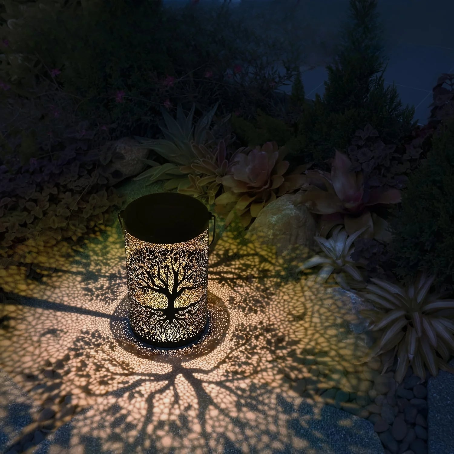 Vintage Metal LED Hanging Solar Lantern Waterproof Big Tree Garden Yard Lights 4