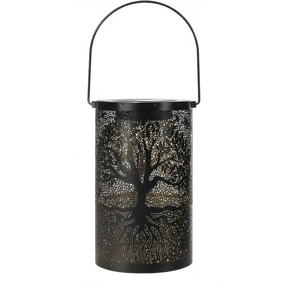 Vintage Metal LED Hanging Solar Lantern Waterproof Big Tree Garden Yard Lights 6