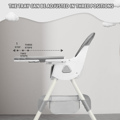 Easy To Clean Foldable Baby High Chair With ToyRack And Large Antislip Pad 5