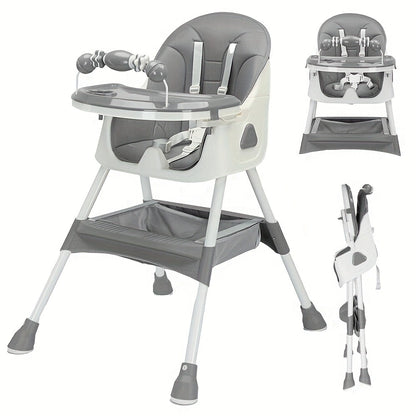 Easy to Clean Foldable Baby High Chair with ToyRack and Large Antislip Pad