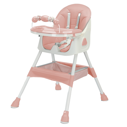 Easy To Clean Foldable Baby High Chair With ToyRack And Large Antislip Pad 1