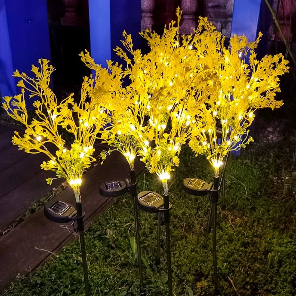 Solar Rapeseed Flower Ground Plug-In Light, Ideal for Garden, Courtyard, Path, Party, Lawn Decoration