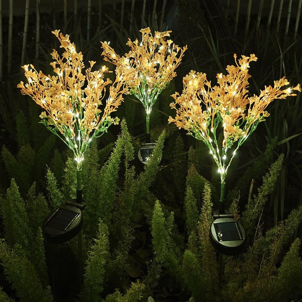 Solar Rapeseed Flower Ground Plug-In Light, Ideal for Garden, Courtyard, Path, Party, Lawn Decoration