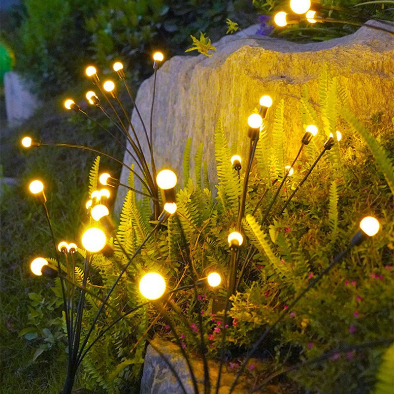 New Upgraded Solar Garden Lights, Waterproof Firefly Outdoor Vibrant Lights for Garden Decoration