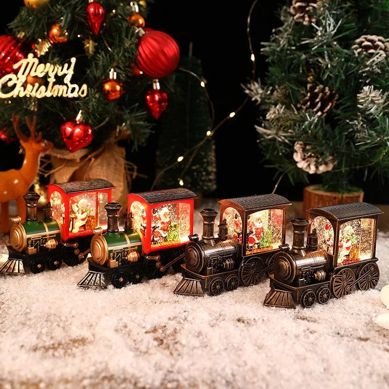 Merry Christmas Crystal Ball LED Lights Santa Claus Train Xmas Decoration For Home And Party Gift 3